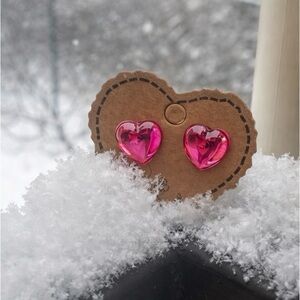Pink Heart Earrings